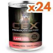 Resim Cex Parça Etli Puppy Tahılsız Kuzulu Yavru Köpek Konservesi 415 Gr x 24 Adet 