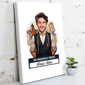 Resim Karikatürlü En İyi Erkek Terzi Kanvas Tablo 