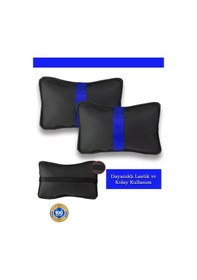 Resim Subaru Forester Oto Koltuk Boyun Yastığı Mavi Şerit 2 Adet Siyah 