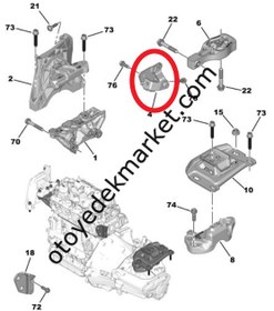 Resim Peugeot 308 (2021-2024) 1.5 Dizel Şanzıman Kulak Bağlantı Demir Ayağı/Mesnedi (Orijinal) 