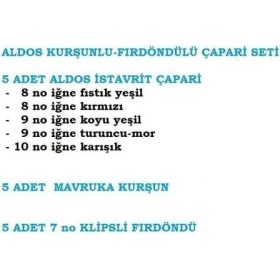 Resim Lidyahan Store Istavrit, Kurşunlu Fırdöndülü Çapari Set 5'li Paket 