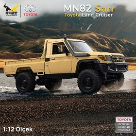 Resim MN Model MN82 1/12 Toyota Land Cruiser LC79 4WD RC Model Crawler Offroad Truck Sarı Uzaktan Kumandalı Araba 