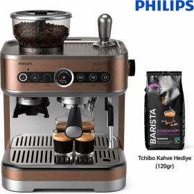 Resim Philips Çift Çekirdek Hazneli Yarı Otomatik Espresso Makinesi, Öğütücülü Kahve Hazırlama, Güçlü Buhar Çubuğu ve Pratik Mutfak Kullanımı Yüksek Performans, Kompakt Tasarım, Kolay Temizlik 