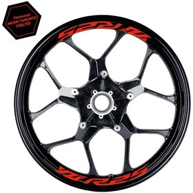 Resim Sellor Yamaha Yzf R25 Yazılı 8Li Jant İçi Yazı Sticker Etiket Neon Turuncu 