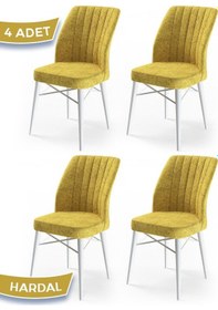 Resim Canisa Concept Canisa Flex Serisi Gürgen Ayaklı 1.sınıf Sandalye , 4 Adet , Hardal , Ayaklar Beyaz Sandalyeler Hardal Ayaklar Beyaz 