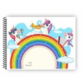 Resim printkonsept 4'lü Set Resim Defteri,küçük Boy Resim Defteri,15 Yaprak, Karton Kapak Resim Defteri 17*24 