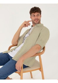 Resim Pierre Cardin Erkek Haki Gömlek Desenli 50265119-vr027 Haki 