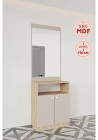 Resim Evora 3 Modern Portmanto Askılı Ayakkabılık Vestiyer Vizon - Lefkas Vizon 