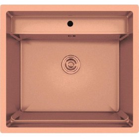 Resim Crauf Poli 6301 Pvd Bakır Tek Gözlü 51x58 Cm Paslanmaz Çelik Mutfak Eviyesi Bakır 