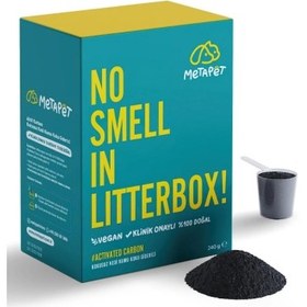 Resim Metapet Doğal Aktif Karbonlu Kokusuz Kedi Kumu ve Tuvaleti Koku Giderici 240gr 