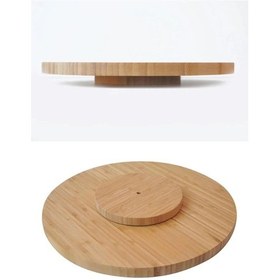 Resim Busstier Bambu 360 Dönen Lüx Servis Ve Sunum Tabağı 30 Cm Pizza Ve Meze Tabağı Bambu 