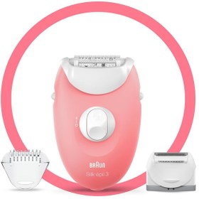 Resim Braun Silk-Épil 3 3277 Smartlight, 2 Hız Ayarı, Kablolu Epilatör / Pembe 