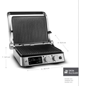 Resim Özbience Paslanmaz Çelik Izgara ve Tost Makinesi, 6 Dilim, Zamanlayıcı, Dijital Ekran 