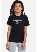Resim Undertale Logo Baskılı Unisex Çocuk Siyah T-Shirt 