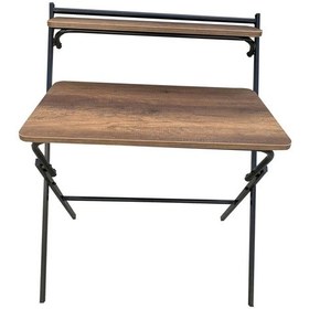 Resim Evimeaksesuar Eko Metal Ahşap-Raflı-Katlanır Çalışma Masası-Ceviz&Siyah Ceviz 