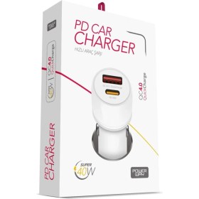 Resim Powerway Cc4.0 QC40 40W 5V 4 Amper Type C - USB Araç Şarj Başlığı Beyaz 