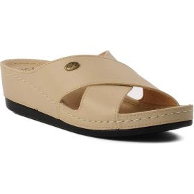 Resim Bento Ayakmod Bento 15.032 Bej Kadın Dolgu Topuk Terlik 