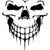 Resim Kafatası (Oto-Motor-Laptop-Duvar-Dekor) 30 x 33 cm 