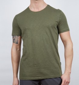 Resim Erkek Tişört - Pamuklu Spor Tişört - Basic - Haki 600400 Çok Renkli 