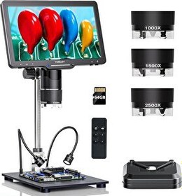 Resim Tomlov TriL110 10.1" - 3 Lens 2K HDMI Dijital Mikroskop 2500X 