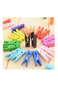 Resim HOBBYRONS 50 Adet, Mini Mandal, Karışık Renkli Mandal, Fotoğraf Mandalı 