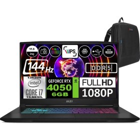 Resim Msı Katana 17 Intel Core I7 13620H 16GB 512GB SSD RTX4050 (105W)6GB Freedos 17.3" Fhd 144Hz Taşınabilir Bilgisayar B13VEK1035XTRWF01 + Zetta Çanta 