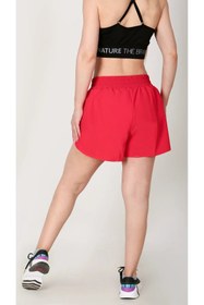 Resim Kruvaze Katmanlı Taytlı Spor Şort- Gizli Cep Detaylı - Red / L 