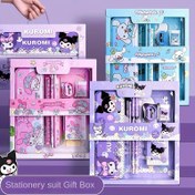 Resim 1 Set Sanrio Kuromi My Melody Cinnamoroll Ofis Malzemeleri Hediye Kutusu, Çizgi Film Temalı Okul Malzemeleri, Kalem Kutusu, Kurşun Kalem Uçları, Cetvel, Krayonlar - Kolej Kuralları, Plastik ve Kağıt, Tüy Yok 