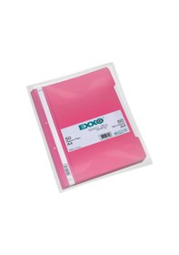 Resim Exxo Telli Dosya Pp Pastel A4 Pembe 50 Li Paket 