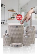 Resim Okyanus Home Diamond Vizon Click Kapak 5'li Banyo Seti Vizon 