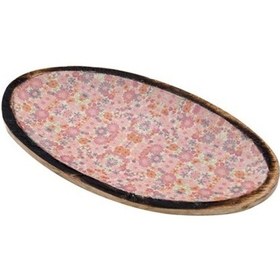 Resim Vitale AK.Fq0009-P Şiva Çiçek Desenli Oval Tabak Pembe 