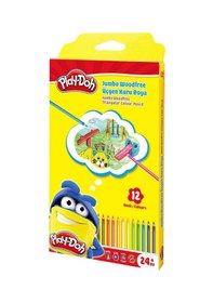 Resim Play-Doh Woodfree Jumbo Üçgen Kuru Boya 12 Renk 