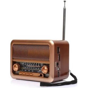 Resim Radyo NS-3315BT Taşınabilir Nostaljik Radyo Bluetooth Hoparlör Mp 