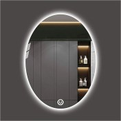 Resim Global Led Mirror 80X100 cm Dokunmatik Tuşlu Elips Ledli Ayna Banyo Aynası Dekoratif Ayna Boy Ayna Salon Duvar Ayna 
