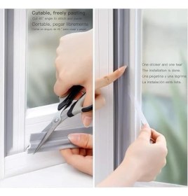 Resim Pencere Contası, Premium Ses ve Isı Yalıtım Bandı, 4 Metre Uzunluk, Kapı ve Pencere Kenarları Için, Rüzgar ve Toz Geçirmez, Kolay Uygulanabilir 