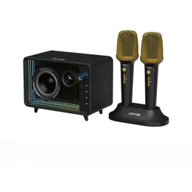 Resim Lenyes S862 Su Geçirmez Mikrofonlu Çoklu Giriş Karaoke Bluetooth Hoparlör V5.3 120w Siyah 