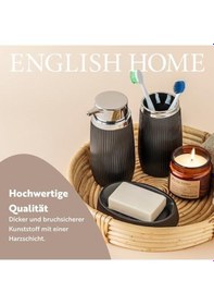Resim Home Evelyn 3'lü Banyo Seti 17.5x6.5x6.5 Cm+9x6.5x6.5 Cm+1 Siyah Siyah 