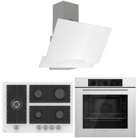 Resim Ferre Flowart BL Modüler Seriisi 3'lü Beyaz Ankastre Set ( QBL62CB-BL136-D064 ) 