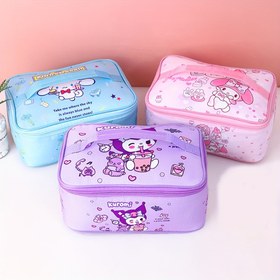 Resim 1 adet Yiyecek ile Temas Yapmayan Sanrio for kuromi İzole Öğle Çantası - Şirin Karikatür Tasarımı ile Kalın Alüminyum Folyo Astar, Hafif Taşınabilir Bento Çantası, Okul, İş, Seyahat, Piknikler ve Tatil Hediyeleri için (Karışık Renkler), İzole Öğle Çantası, Okul Öğle Çantası, Okula Dönüş 