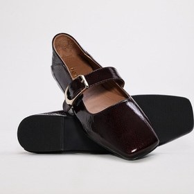 Resim Hakiki Deri Kadın Babet Ayakkabı 210za9757 Bordo 