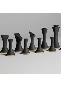 Resim Modern Minimalist Tasarım Satranç Taşları Seti 3d Baskı Pla Malzeme Tam İki Takım 