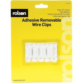 Resim Mena Rise 61345 4pc Removable Adhesive Wire Clip,, 27X16MM 