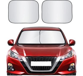 Resim Araba Ön Cam Güneşlik Otomobil Güneşlikleri Araç Gölgelik Oto Içi Katlanır Perdesi Oto Ön Cam Güneşliği 78-68 cm 2 Parça 