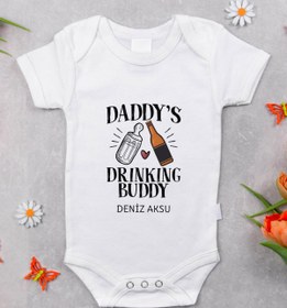 Resim BK Kids İsimli Daddy's Drinking Buddy Tasarımlı Bebek Body Zıbın - Model 2 