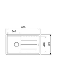 Resim Franke Bfg 611-86 Stone Grey Tek Gözlü Granit Eviye 