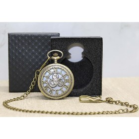 Resim Store Roma Rakamlı Antik Köstekli Saat 4x5 Özel Kutulu Retro Cep Saati Koleksiyonluk ve Hediyelik Tasarım 