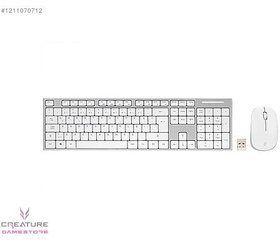 Resim Everest KM-6063 Beyaz/Gri Kablosuz Q Multimedia Klavye + Mouse 