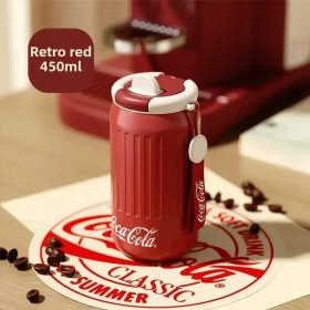 Resim Oein Moda Termos Kupası Su Kupası Araba Kahve Kupası Retro Seyahat Kupası Kapasitesi:-/Renk: Kırmızı 450ml (Yurt Dışından) 