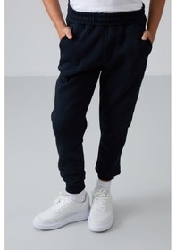 Resim Tommylife Lacivert Pamuklu Kalın İçi Tüylü Standart Fit Nakışlı Erkek Çocuk Eşofman Alt - 11224 