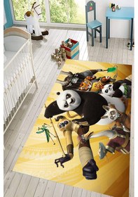Resim Dijital Baskılı Kung Fu Panda Desen Dekoratif Yıkanabilir Kaymaz Taban Çocuk Halısı Çok Renkli 